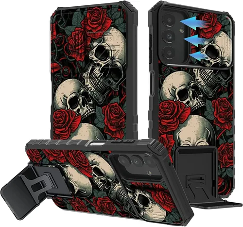 Miniatura 476 de Funda para Samsung Galaxy S22 Ultra 5G, Galaxy S22 Ultra con cubierta de cámara deslizante, funda resistente de doble capa con función atril Black