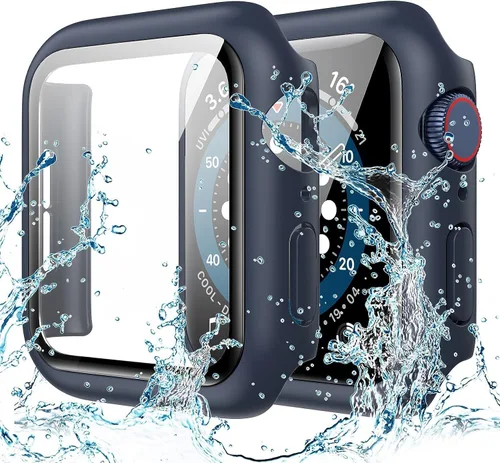 Miniatura 24 de Goton - Funda impermeable para Apple Watch 38 mm Series 3 2 1, protector de pantalla de vidrio templado, protección completa de policarbonato duro