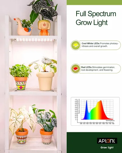 Miniatura 6 de Luz de cultivo para plantas de interior, luz regulable para plantas, 6/12/16H, tira de luces LED de crecimiento de espectro completo, paneles de luz