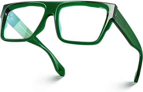 VISOONE Gafas cuadradas de albahaca verde con bloqueo de luz azul TR90 de moda para hombres y mujeres ALBA