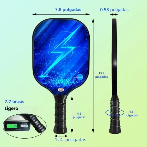 Miniatura 5 de Pickleball Paddles Set of 2 or 4, USAPA Approved Fiberglass Pickleball Racket Set with 4 Outdoor Pickleballs and 1 Carrying Case Paquete de 2