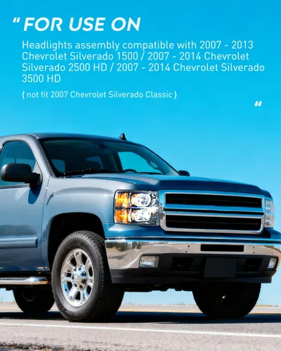 Miniatura 8 de Nilight Conjunto de faros para 2007 2008 2009 2010 2011 2012 2013 Silverado 1500 2007-2014 Silverado 2500HD 3500HD Faros de repuesto Carcasa negra