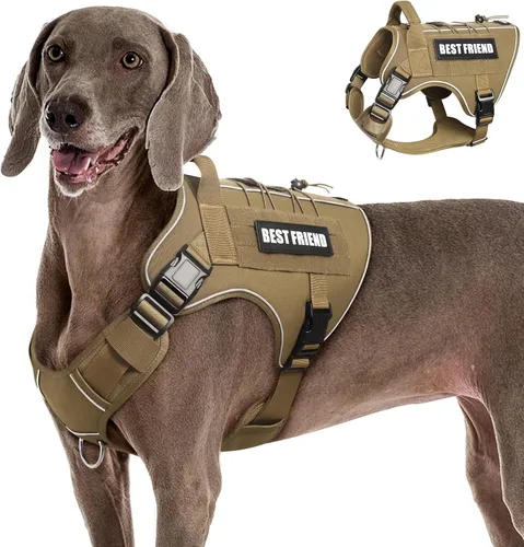 Miniatura 9 de Arnés Táctico para Perros Talla Pequeña, Sin Tirones Chaleco Militar para Perros con Asa, Arnés Reflectante de Servicio Pesado para Mascotas