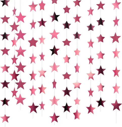 Miniatura 40 de Patelai Guirnalda de estrellas con purpurina 2026, decoración de graduación de 130 pies, pancarta colgante de estrella para fiesta, cumpleaños