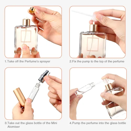 Miniatura 10 de Boao Atomizador recargable de viaje de 0.2 fl oz, mini atomizador de perfume de colonia, recargable, a granel, portátil, mini botella de spray