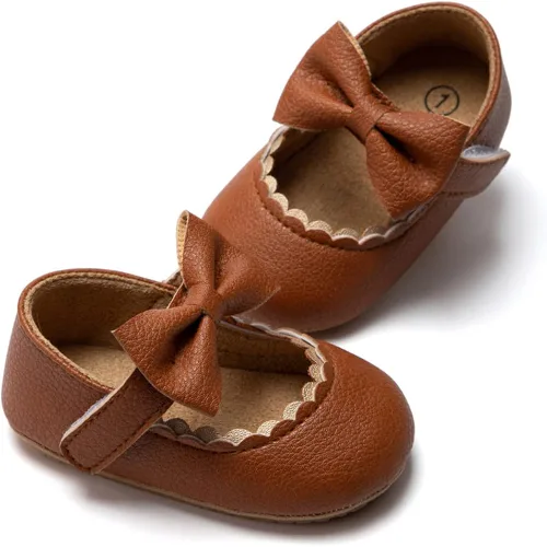 HsdsBebe Mary Jane - Zapatos planos con lazo antideslizante y suela suave para niñas pequeñas, zapatos de vestir para bodas
