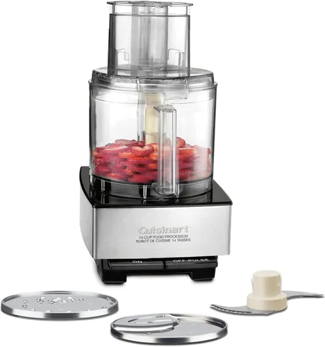 Miniatura 5 de Cuisinart procesador de alimentos de 14 tazas y picador de verduras para picar, cortar en cubos, rallar, puré y amasar masa, acero inoxidable azul