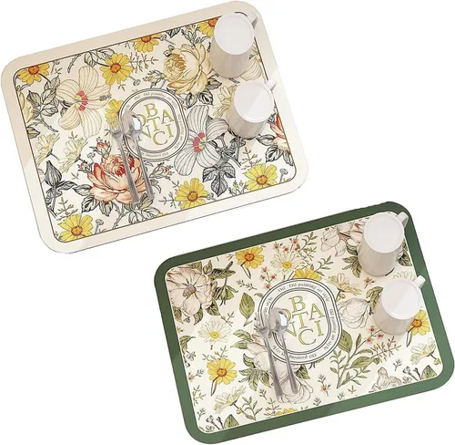 Miniatura 18 de Tapete de drenaje de estilo fantasía 2023, 11.8 x 15.75 pulgadas, súper absorbente, tapete de secado de platos lavable, almohadilla de secado