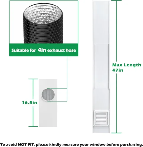 Miniatura 2 de Forestchill Kit de ventana de ventilación para secadora, kit de ventilación de ventana de 4 pulgadas con cubierta de ventilación de secadora, se