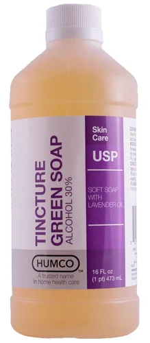 Tintura de jabón verde USP 16 oz, lavado de preparación médica. Preparación del tatuaje. Limpiador de piel.
