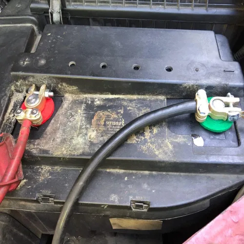 Miniatura 2 de Conectores de terminal de batería de poste superior de latón, abrazaderas de terminal de batería de 12-24 V para automóvil y barco (1 juego)
