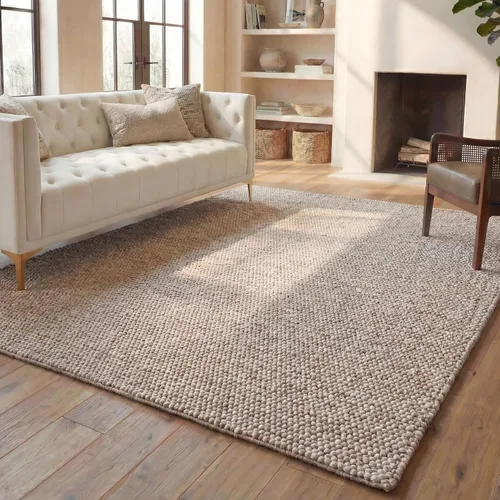 Miniatura 11 de SAFAVIEH Natura Collection - Alfombra decorativa, 2 x 3 pies, color beige, mezcla de lana hecha a mano, diseño texturizado, ideal para pasillo