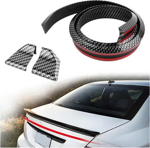 Miniatura 8 de Spoilers para automóviles, alerón trasero reflectante de fibra de carbono de 4.9 pies para decoraciones de automóvil, tira universal de spoiler