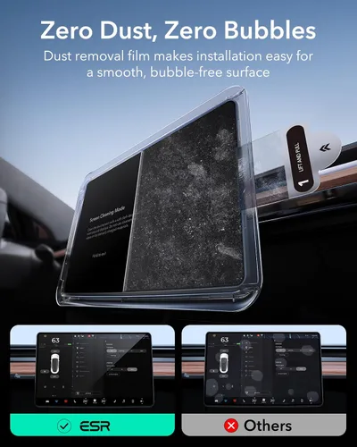 Miniatura 4 de ESR Protector de pantalla de vidrio templado para Tesla Model 3 Highland (2024), película de vidrio mate con kit de alineación, resistente a