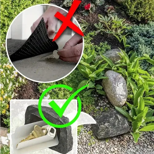 Miniatura 4 de 1 unids impermeable resina falsa piedra al aire libre clave corrector para jardín/patio/decoración al aire libre/decoración oculta blanco
