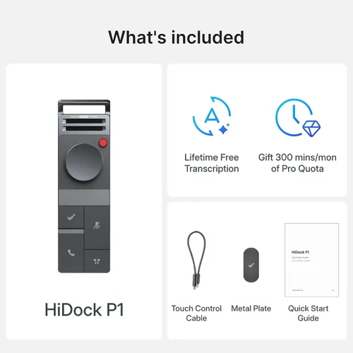 Miniatura 8 de HiDock Grabadora de voz AI P1 funciona con auriculares Bluetooth: Grabadora de voz inteligente BlueCatch Tech con reproducción Transcriptor AI