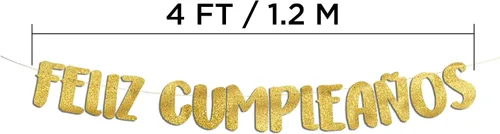 Miniatura 5 de Cartel de Feliz Cumpleaños con purpurina dorada preencordada, decoraciones de cumpleaños para hombres y mujeres, suministros para fiestas y regalos