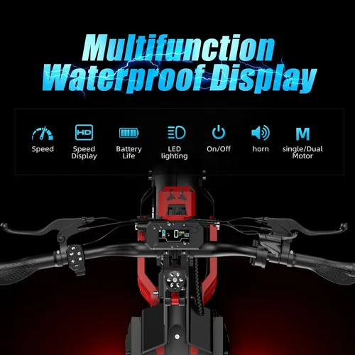 Miniatura 7 de HLOIE V2 - Scooter eléctrico de doble motor de 5600 W para adultos, batería de litio 48V26AH, hasta 45 MPH, rango de 55 millas, suspensión doble