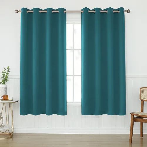 Miniatura 17 de KEQIAOSUOCAI Cortinas rosa bebé de 63 pulgadas para habitación de niñas - Con aislamiento térmico que oscurece la habitación, cortinas de ventana