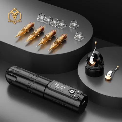 Miniatura 6 de Ambition Soldier - Bolígrafo rotativo de batería para tatuajes con cartucho, máquina de tatuaje con motor sin núcleo de 2400 mAh, fuente