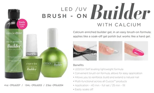 Miniatura 3 de Cuccio Pro - Gel constructor con brocha LED-UV con calcio para mujeres, esmalte de uñas de 2.5 onzas (paquete de 1)