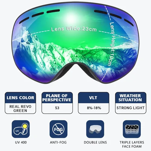 Miniatura 3 de OTG Ski Goggles PRO, Frameless 100% UV Protection Anti Fog Ski Goggles Men, Snowboard Goggles Men/Women/Adult/Youth