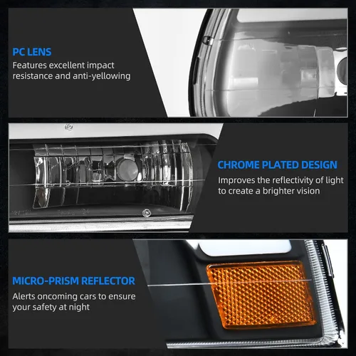 Miniatura 2 de AUTOSAVER88 Conjunto de faros halógenos compatible con Chevy Silverado 1999-2002 1500 2500/2001 2002 Chevy Silverado 1500HD 2500HD 3500/2000-2006