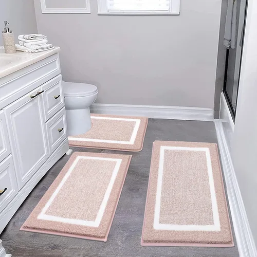 Miniatura 52 de Pauwer Juego de baño, alfombras de baño antideslizantes, alfombras de ducha absorbentes para suelo de baño, bañera y ducha, color azul aguamarina