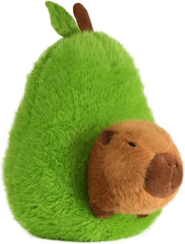 CHDBLOCK - Peluche de capibara de aguacate de 13.77 pulgadas, animal de peluche suave, lindo almohadón de comida de aguacate para niños y adultos