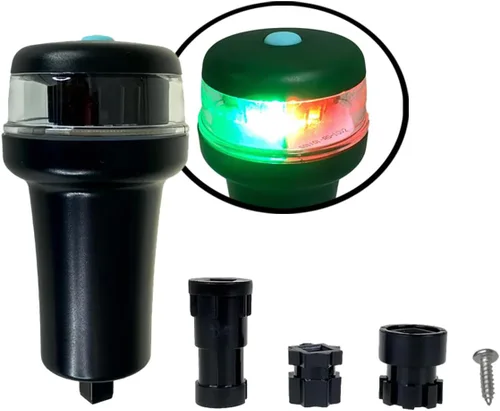 Miniatura 10 de Pactrade Marine Luces de navegación para barcos LED - Luces de navegación rojas y verdes alimentadas por batería para barcos - Adaptador y soportes