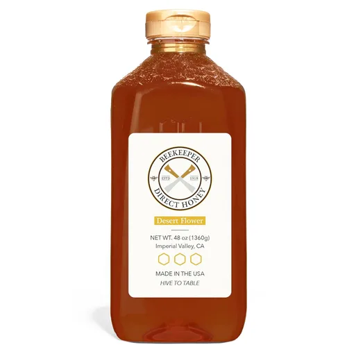 Miel cruda sin filtrar de Beekeeper Direct - Miel pura de flores del desierto - Miel pura gourmet natural sin OMG - Miel local del desierto de