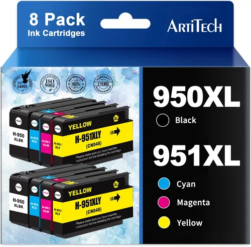 Miniatura 7 de Paquete combinado de cartuchos de tinta 950XL y 951XL compatibles con HP 950 XL 951 XL de alto rendimiento con impresoras HP OfficeJet Pro 8600 8610