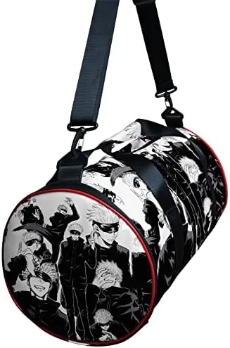 Miniatura 2 de HANDAFA Anime Jujutsu Gym Bag Manga Cosplay Sport Bolsa de lona con compartimento para zapatos, Gojo BW