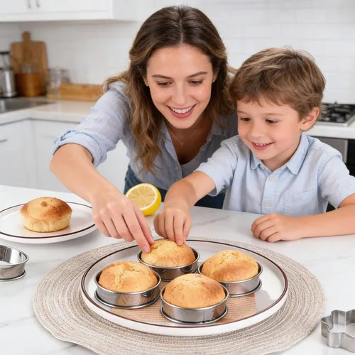 Miniatura 7 de DATANYA Paquete de 8 anillos para muffins ingleses de 4 pulgadas, anillos de tarta dobles de acero inoxidable, moldes de anillo de pastelería