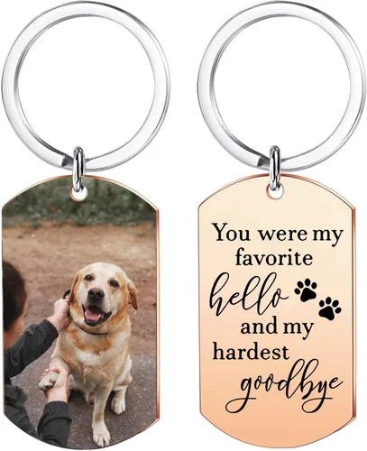 Miniatura 9 de Funnylife Llavero Conmemorativo Personalizado con Foto de Perro de Acero Inoxidable Llavero Personalizado de Memoria de Mascota Regalos