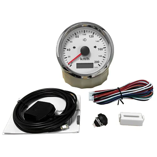 Miniatura 3 de ELING Kit auto del velocímetro de GPS de la motocicleta del odómetro 0.0-124.3 mi/h del odómetro ajustable los 85MM con la luz trasera Blanco