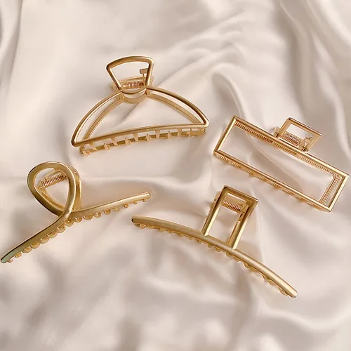 Miniatura 7 de AIBEE Pinzas grandes de metal para el cabello, 4 pinzas antideslizantes grandes doradas con fuerte sujeción para cabello grueso y fino para mujeres