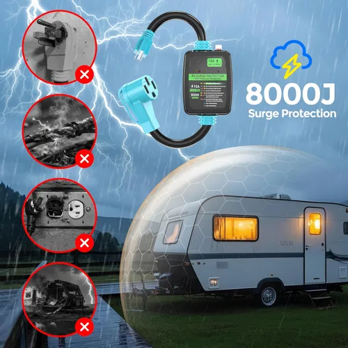 Miniatura 3 de CircleCord Cable adaptador de caravana de 50 Amp a 15 Amp, macho 5-15P a hembra 14-50R de alimentación eléctrica Dogbone, STW resistente de calibre