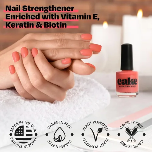Miniatura 5 de Cake - Esmalte de uñas no tóxico, fortalecedor de uñas, fortalecedor y crecimiento de uñas, reparación de uñas para uñas dañadas, esmalte de uñas