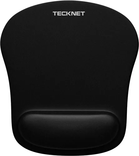 TECKNET - Almohadilla para mouse con soporte de muñeca, ergonómica para videojuegos, alivio del dolor, portátil y cómoda, para computadora, Negro
