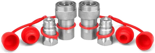 Acopladores hidráulicos de conexión rápida para tractor de 1/2" Ag con tapas antipolvo, Acoplador rápido hidráulico estilo Poppet Pioneer ISO 5675
