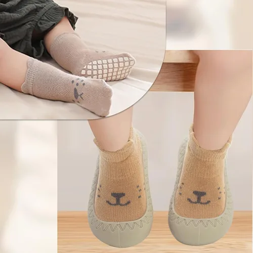 Miniatura 6 de 2 pares de zapatos antideslizantes estilo caroon para bebés, zapatos para niños y niñas, zapatos para caminar, zapatos de goma suave con pantuflas