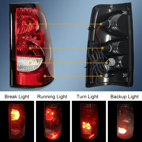 Miniatura 3 de Silverado - Luces traseras compatibles con Chevy Silverado 2003-2006 1500/1500HD 2500/2500HD 3500 para el lado del conductor y del pasajero