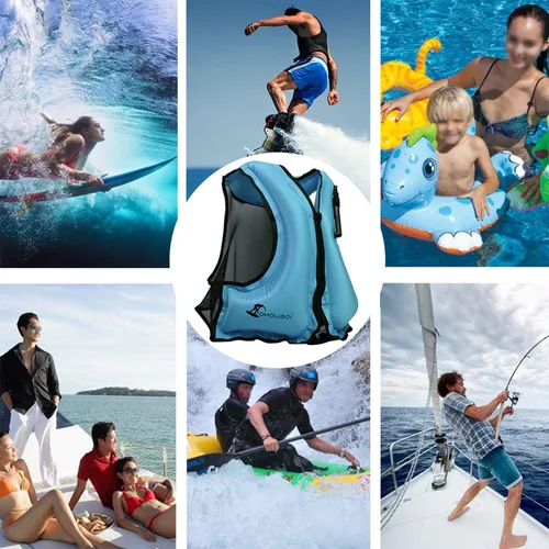 Miniatura 7 de OMOUBOI Chaleco inflable de esnórquel, chaleco de natación para adultos, chaleco de esnórquel, chaqueta de flotabilidad inflable, chaquetas de buceo