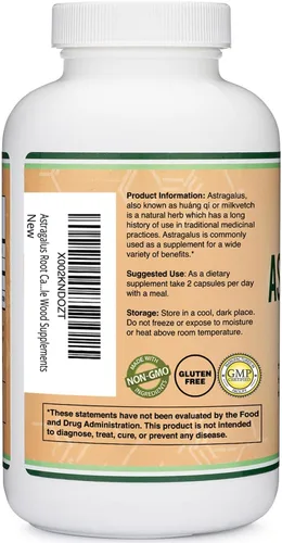 Miniatura 3 de Double Wood Supplements Astrágalo estimulante inmune 500 mg 180 cápsulas - Rico en flavonoides y polisacáridos - Sin OMG, sin gluten, probado por