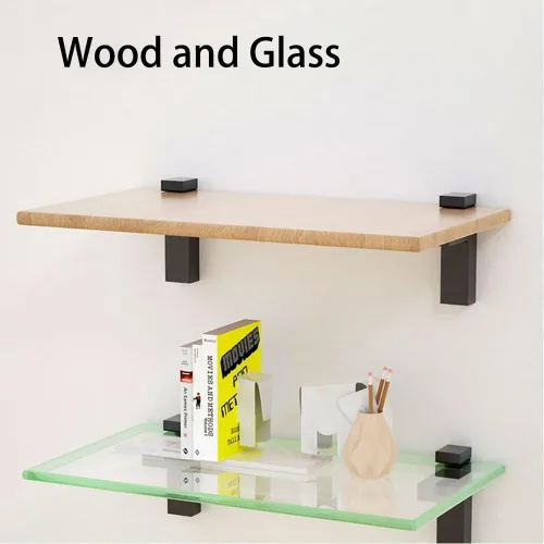 Miniatura 7 de Soporte de metal ajustable de madera/vidrio para estante de pared, soportes de montaje, soporte de pared para estante de 0.197-1.181 in
