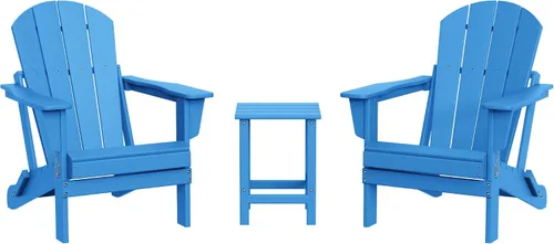 Miniatura 33 de WestinTrends Malibu HDPE - Silla plegable Adirondack de polietileno para exteriores, color negro