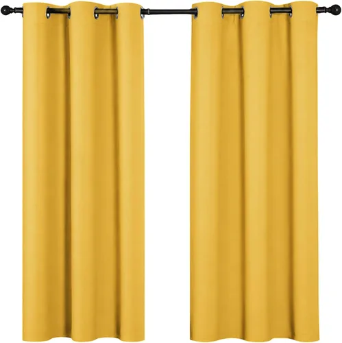 Miniatura 28 de Cortinas opacas para oscurecer la habitación, con aislamiento térmico, cortinas opacas con ojales para puertas y ventanas de poliéster