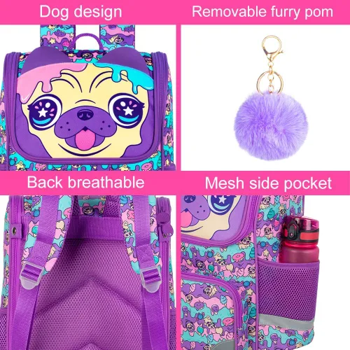Miniatura 35 de KLFVB Mochila de 3 piezas para niñas y niños, bolsa de libros de dinosaurio de unicornio de 15 pulgadas con lonchera, bolsa escolar preescolar