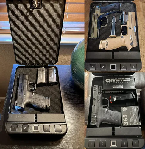 Miniatura 6 de LANGGER V Caja fuerte para armas de fuego, caja de bloqueo de armas de fuego de acceso rápido, caja de seguridad para armas de fuego, funda